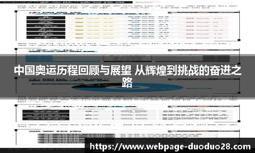 中国奥运历程回顾与展望 从辉煌到挑战的奋进之路