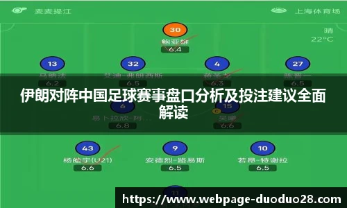 伊朗对阵中国足球赛事盘口分析及投注建议全面解读